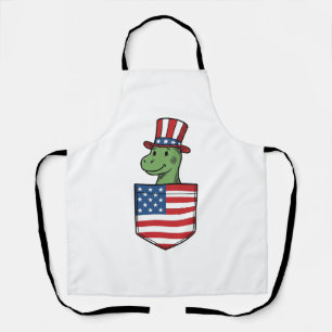 Patriotisches Dinosaurier-Tasche Vintage-Shirt-Des Schürze