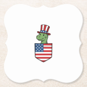 Patriotisches Dinosaurier-Tasche Vintage-Shirt-Des Untersetzer