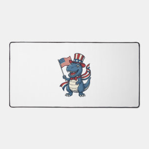 Patriotisches Dinosaurier-Vintage-Vector-Shirt-Des Schreibtischunterlage