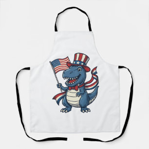 Patriotisches Dinosaurier Vintage Vektor Shirt Des Schürze