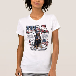 Patriotisches Doberman USA Vintage Gravur Shirt De
