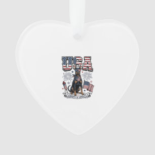 Patriotisches Doberman USA Vintage Gravur Shirt De Ornament