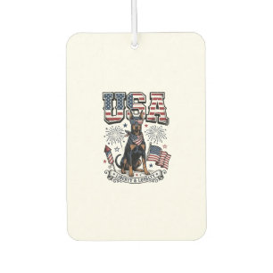 Patriotisches Dobermann-USA-Vintage-Stickerei-Shir Autolufterfrischer