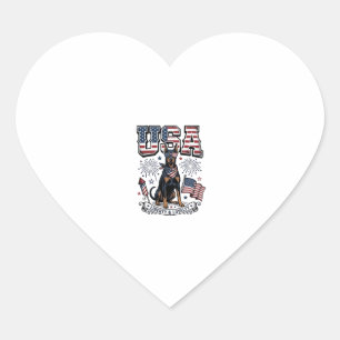 Patriotisches Dobermann-USA-Vintage-Stickerei-Shir Herz-Aufkleber