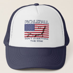 Patriotisches DON'T OVERTHINK THE DINK Pickleball Truckerkappe