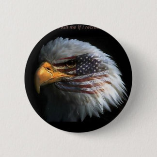 Patriotisches Eagle mit Flaggenhintergrund Button