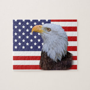 Patriotisches Eagle und US-Flagge Puzzle