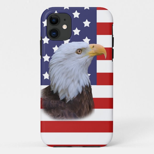 Patriotisches Eagle und USA-Flagge Case-Mate iPhone Hülle (Rückseite)