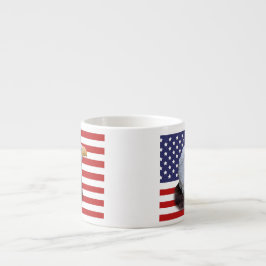 Patriotisches Eagle und USA-Flagge Espressotasse
