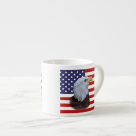 Patriotisches Eagle und USA-Flagge Espressotasse
