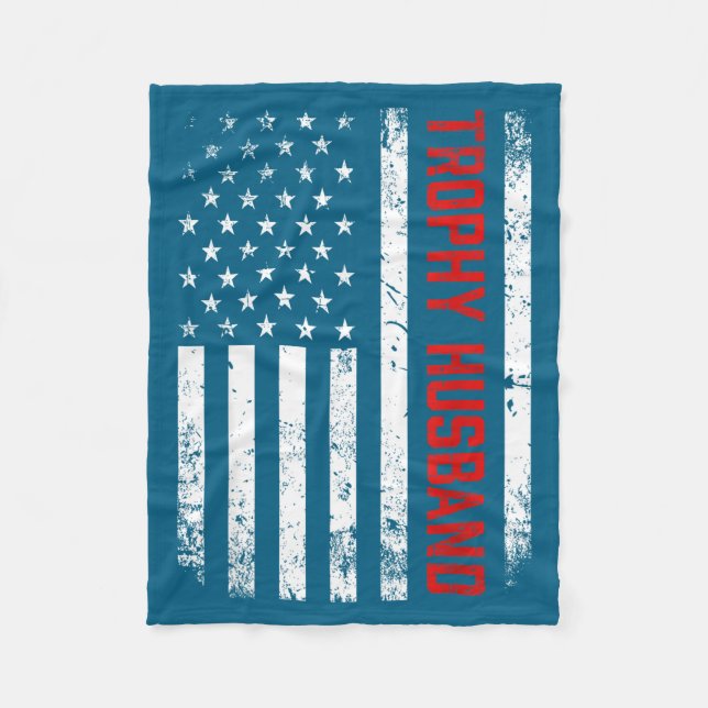 Patriotisches Ehemann-Amerikanisches-Flagge-Trophä Fleecedecke (Vorderseite)
