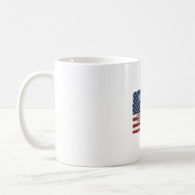 Patriotisches Ehemann Daddy Beschützer Held Flagge Kaffeetasse (Links)