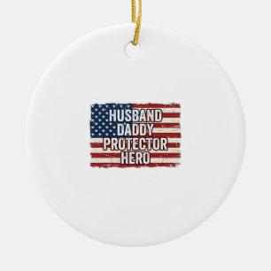 Patriotisches Ehemann Daddy Beschützer Held Flagge Keramik Ornament