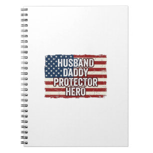 Patriotisches Ehemann Daddy Beschützer Held Flagge Notizblock