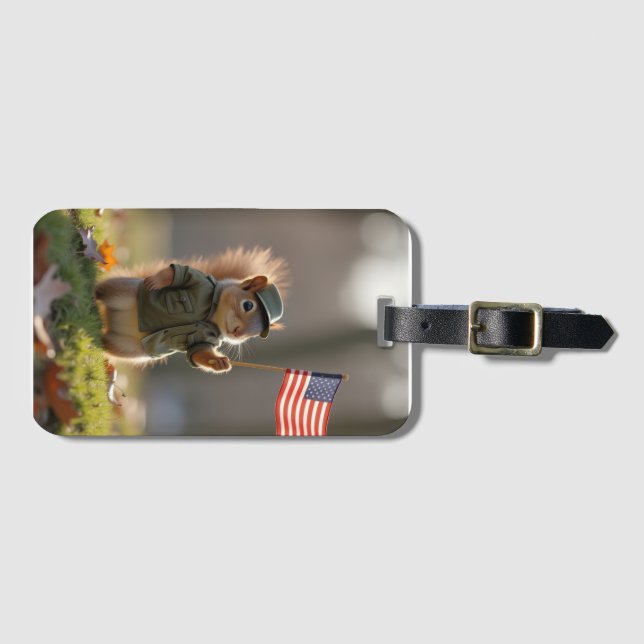 Patriotisches Eichhörnchen Gepäckanhänger (Vorderseite (Horizontal))
