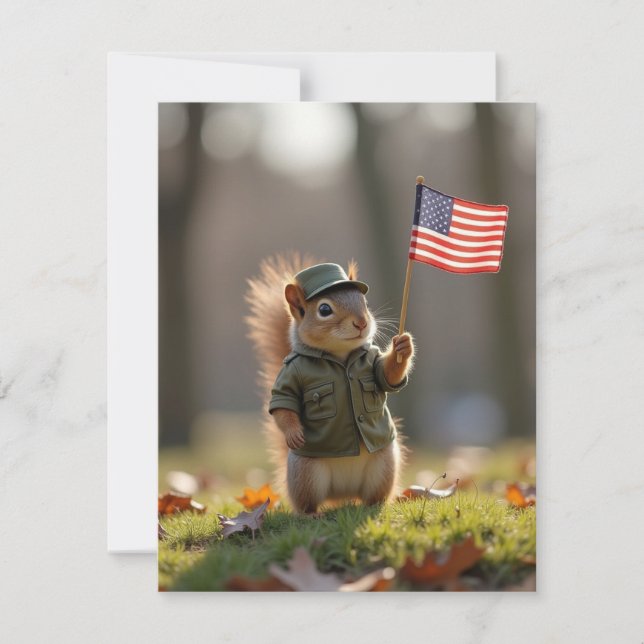 Patriotisches Eichhörnchen Karte (Vorderseite)