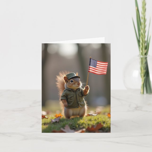 Patriotisches Eichhörnchen Karte (Vorderseite)