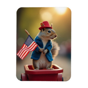 Patriotisches Eichhörnchen Magnet
