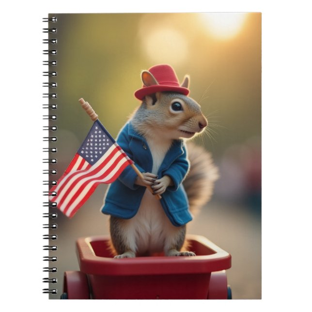 Patriotisches Eichhörnchen Notizblock (Vorderseite)