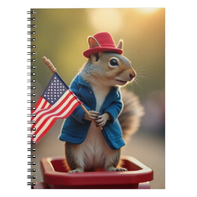 Patriotisches Eichhörnchen Notizblock (Vorderseite)
