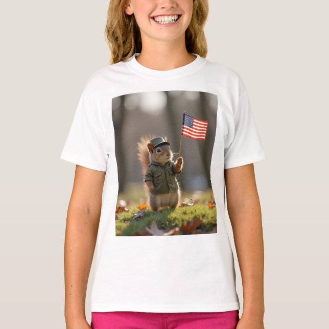 Patriotisches Eichhörnchen T-Shirt (Vorderseite)
