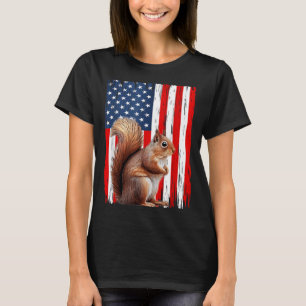 Patriotisches Eichhörnchen USA-Flagge Amerikanisch T-Shirt