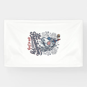 Patriotisches Einhorn 4. Juli Freiheit Fliegendes  Banner