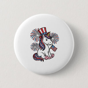 Patriotisches Einhorn-Feuerwerk-Shirt-Design_1 Button