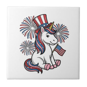 Patriotisches Einhorn-Feuerwerk-Shirt-Design_1 Fliese