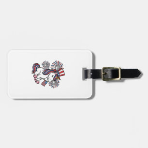 Patriotisches Einhorn-Feuerwerk-Shirt-Design_1 Gepäckanhänger