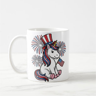 Patriotisches Einhorn-Feuerwerk-Shirt-Design_1 Kaffeetasse