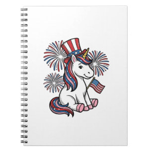 Patriotisches Einhorn-Feuerwerk-Shirt-Design_1 Notizblock