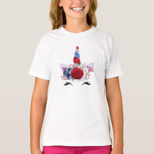 Patriotisches Einhorn-Mädchen-Trägershirt T-Shirt