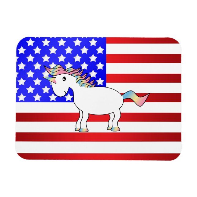 Patriotisches Einhorn Magnet (Horizontal)