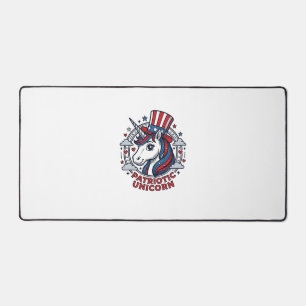 Patriotisches Einhorn Vintage-Gravur Grafik_1 Schreibtischunterlage
