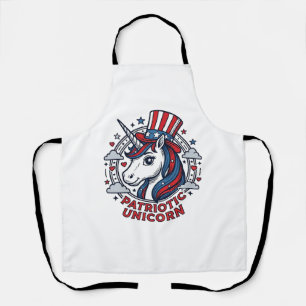 Patriotisches Einhorn Vintage-Gravur-Grafik_1 Schürze