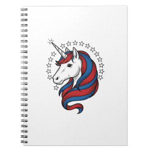 Patriotisches Einhorn Vintage Gravur Vektor Design Notizblock