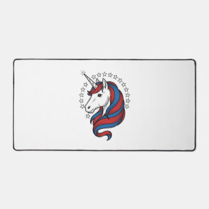 Patriotisches Einhorn Vintage Gravur Vektor Design Schreibtischunterlage