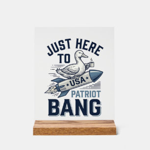 Patriotisches Enten-Raketen-Vintage-Vector-Shirt-D Acrylschild