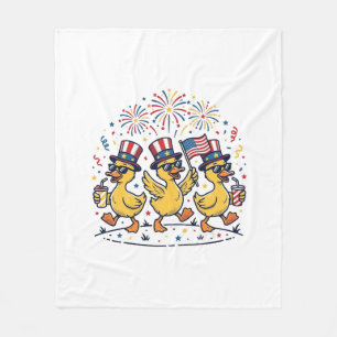 Patriotisches Enten-Trio Vintage 4. Juli-Shirt Des Fleecedecke
