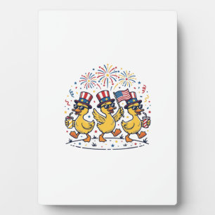 Patriotisches Enten-Trio Vintage 4. Juli-Shirt Des Fotoplatte