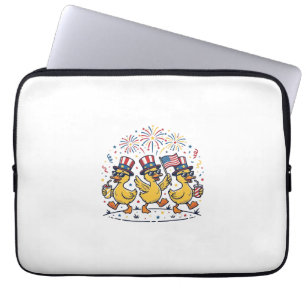 Patriotisches Enten-Trio Vintage 4. Juli-Shirt Des Laptopschutzhülle