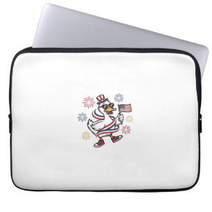 Patriotisches Enten-Vintage-Stich T-Shirt-Design_1 Laptopschutzhülle