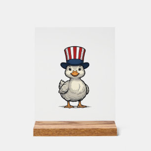 Patriotisches Entlein Vintage 4. Juli-Shirt-Design Acrylschild