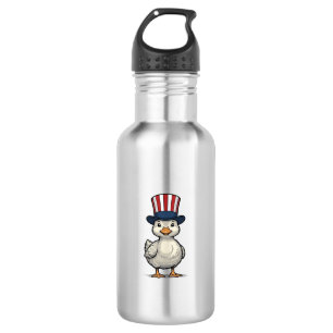 Patriotisches Entlein Vintage 4. Juli-Shirt-Design Edelstahlflasche