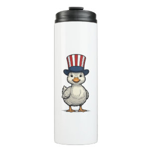 Patriotisches Entlein Vintage 4. Juli-Shirt-Design Thermosbecher