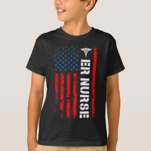 Patriotisches Er-Krankenschwester-Shirt Retro-Amer T-Shirt