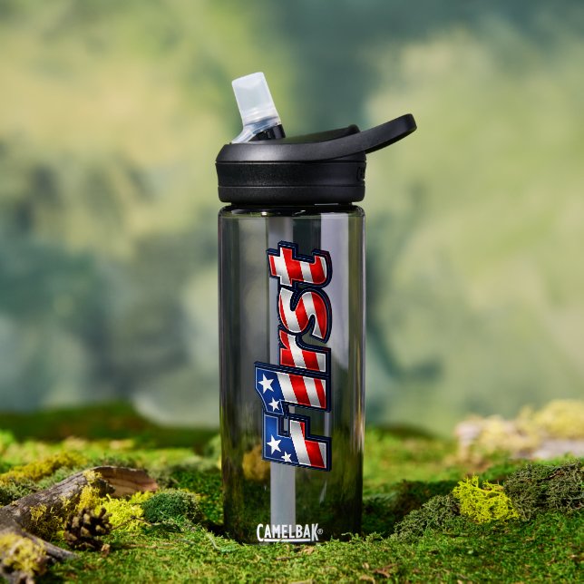 Patriotisches F1rst-Flaggen-Design Trinkflasche (Außenbereich (gedreht))