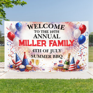 Patriotisches Familienfeier-Banner zum 4. Juli Banner