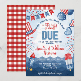 Patriotisches Feuerwerk 4. Juli Babydusche Einladung